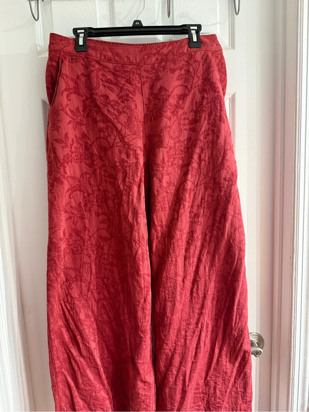 Textured Wide-Leg Pants